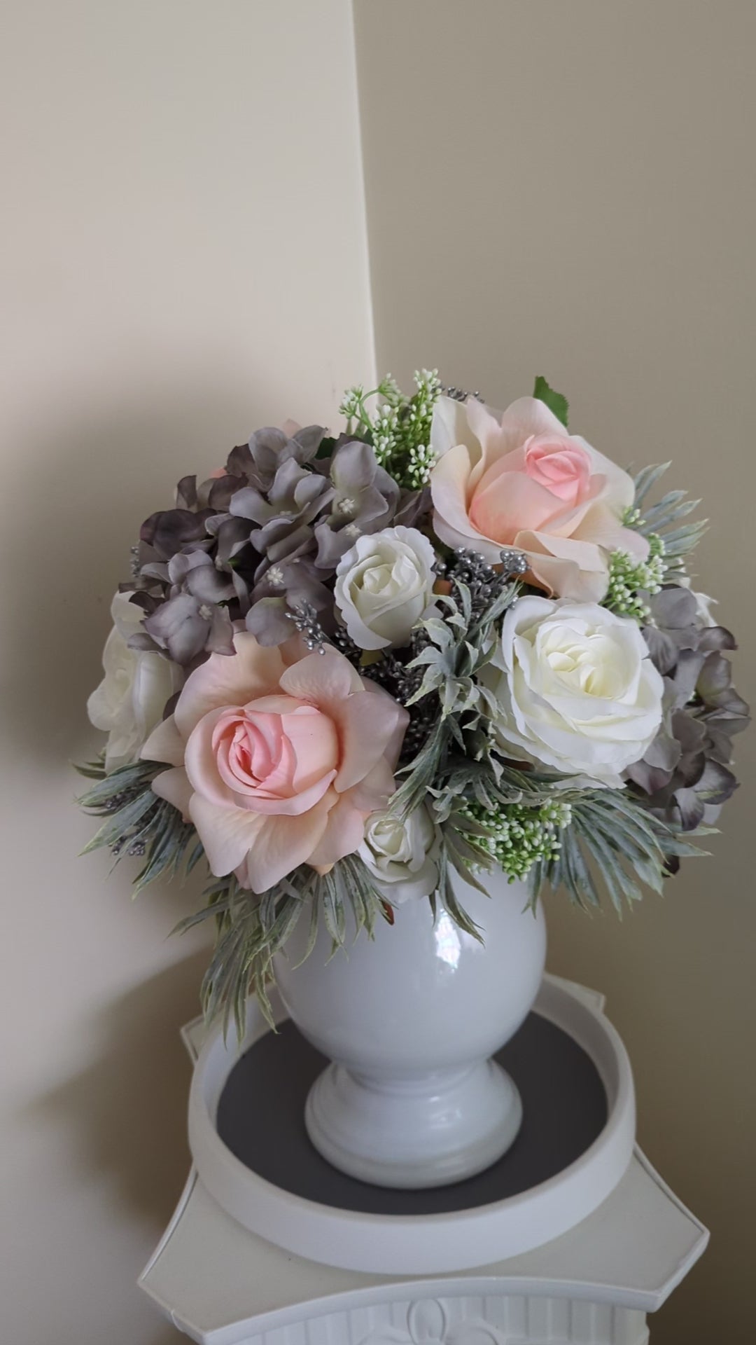 Peach & Grey Vase Display