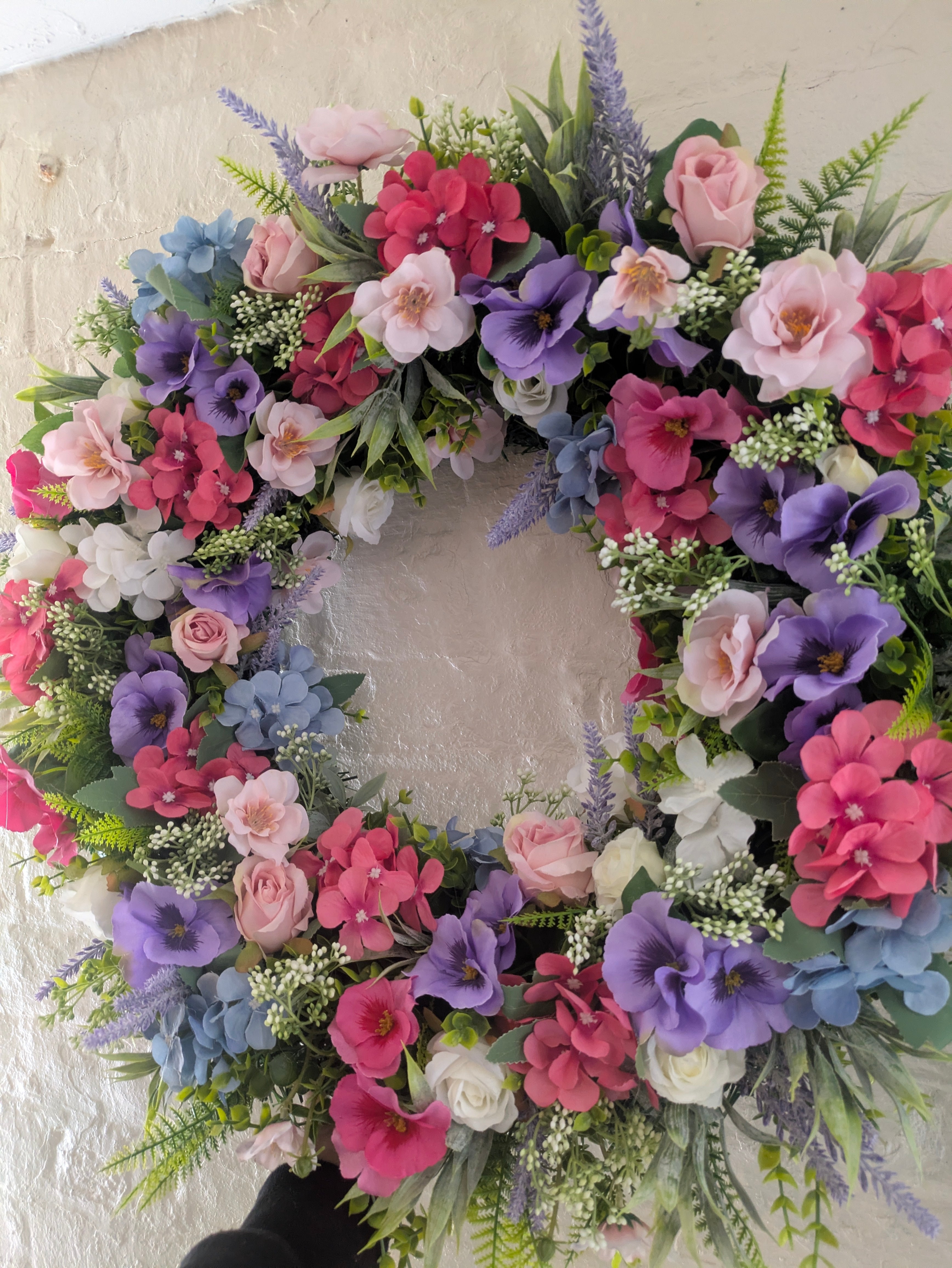Pink, Purple, Blue & Ivory Wreath
