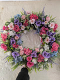 Pink, Purple, Blue & Ivory Wreath