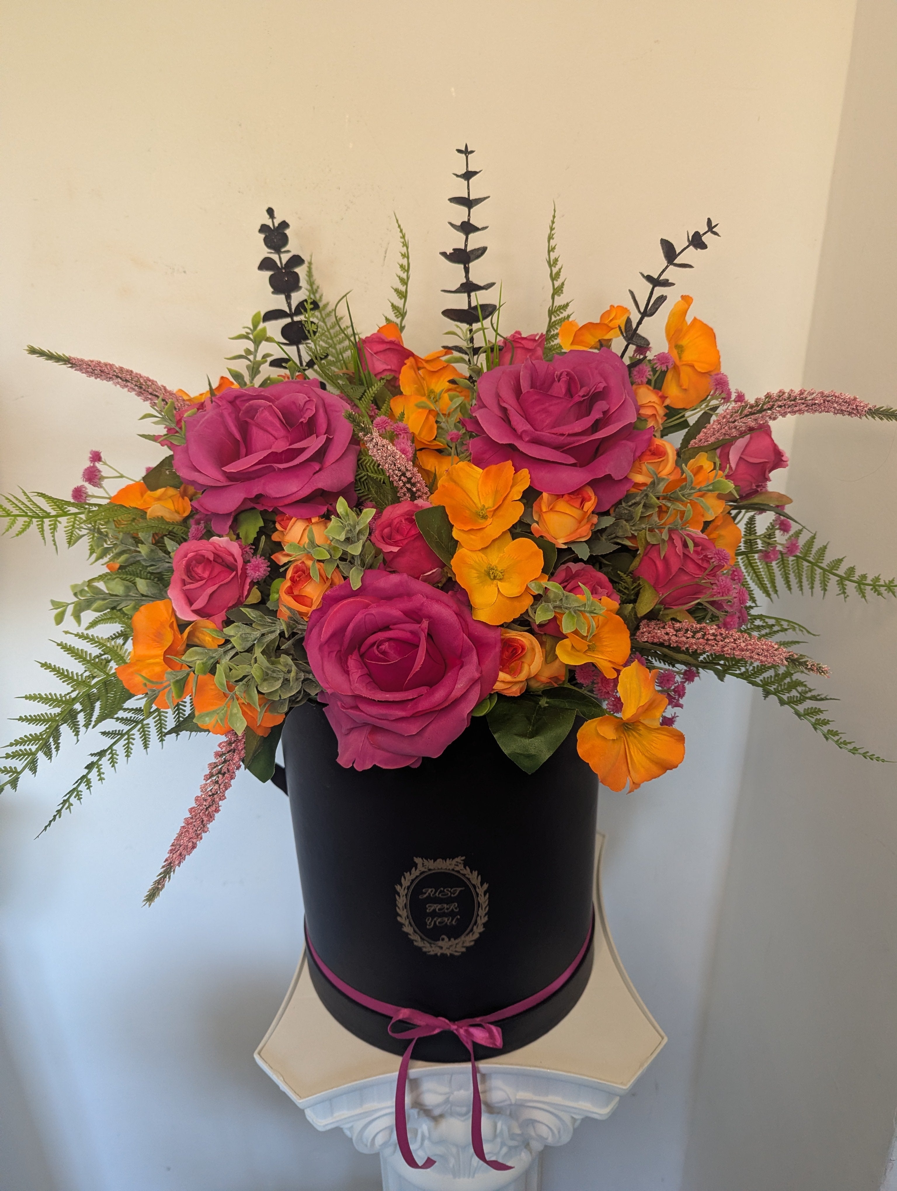 Hot Pink & Orange Hatbox