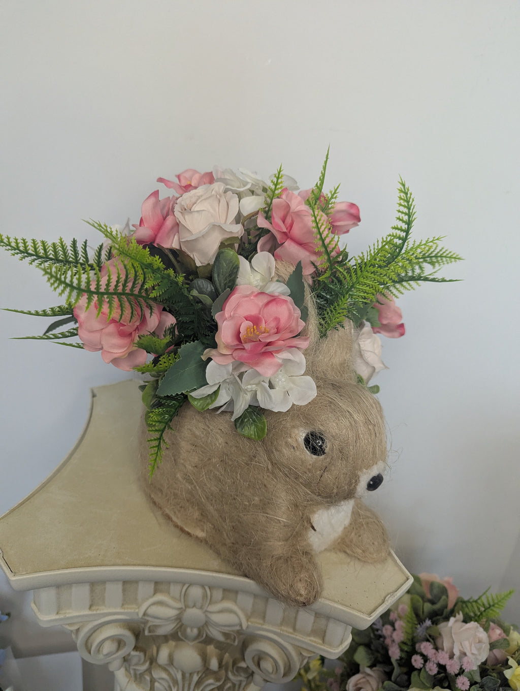 Filled Rabbit Planter