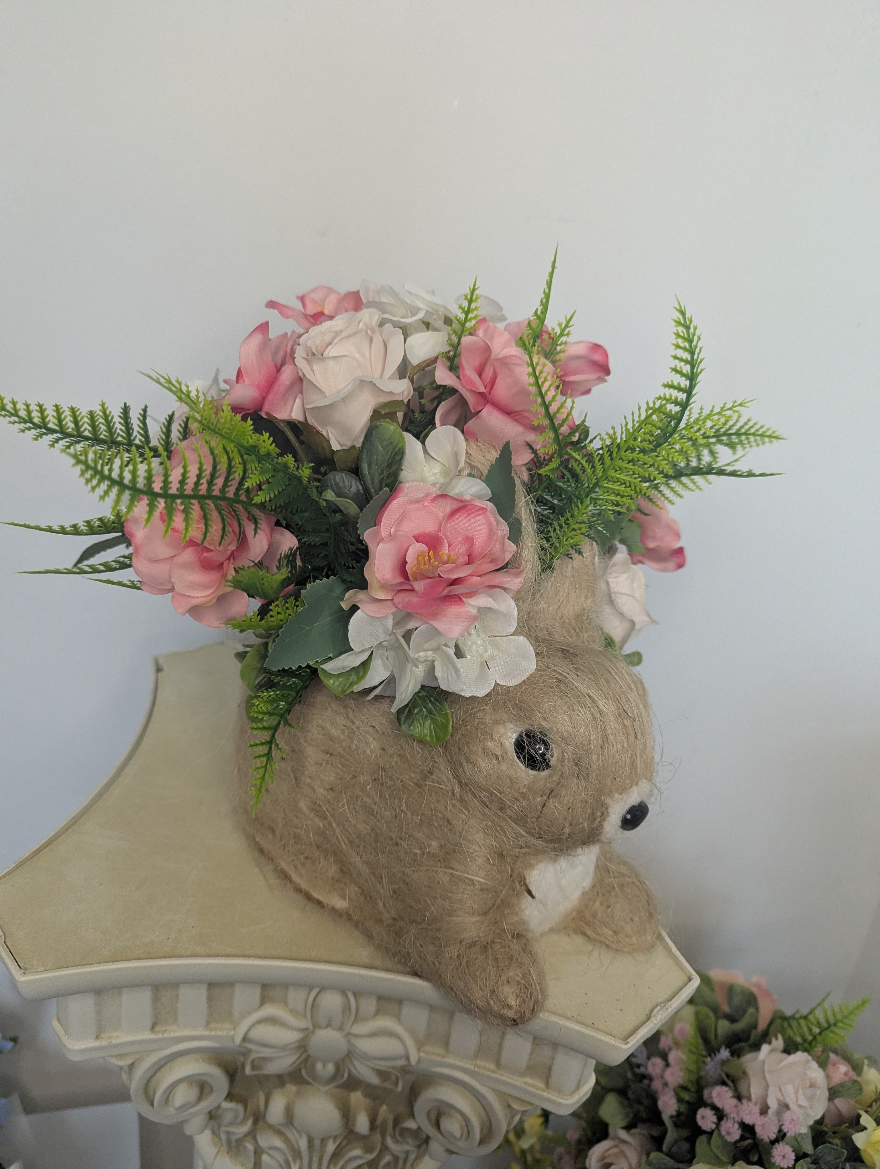 Filled Rabbit Planter