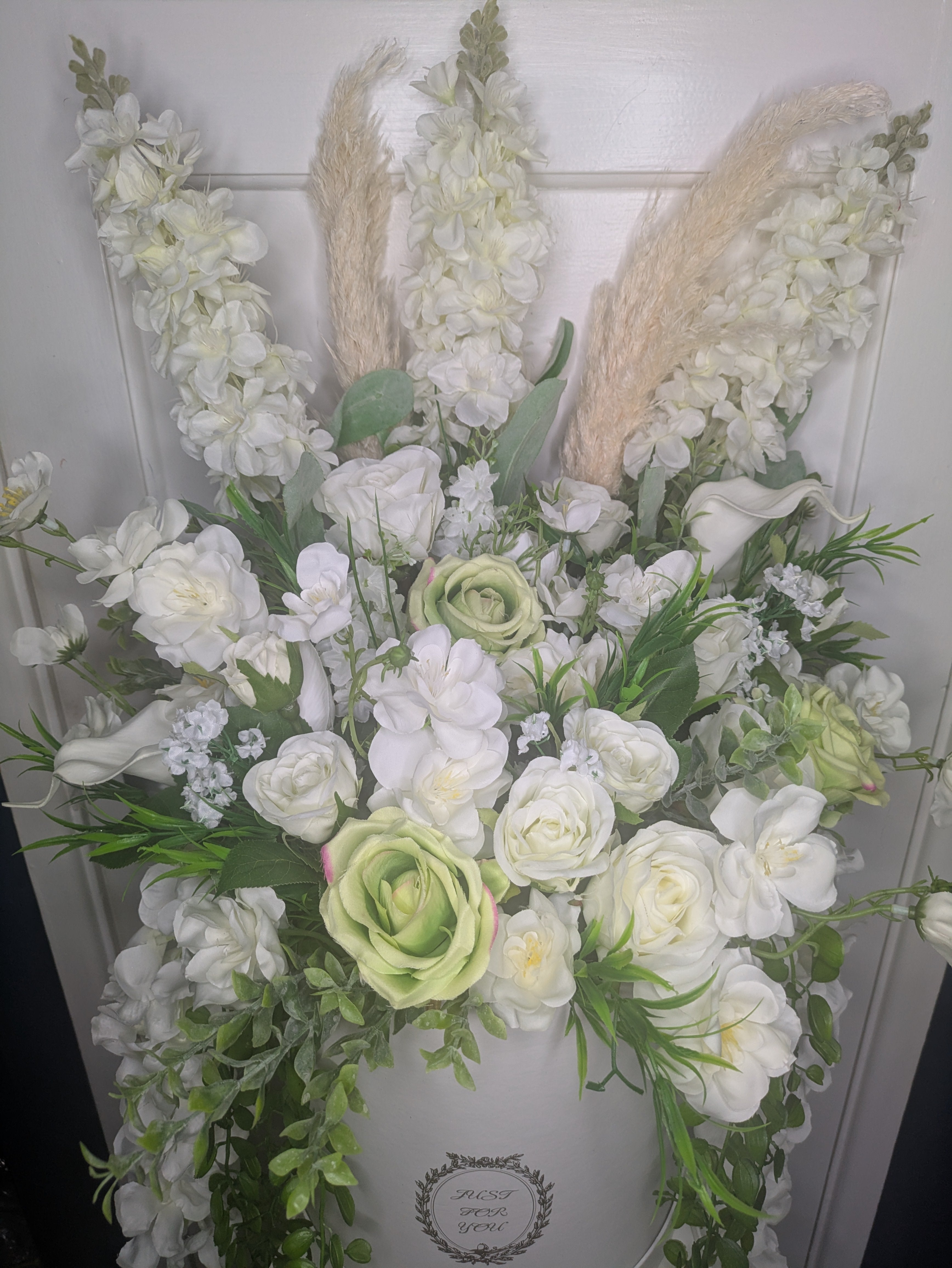 XL tall Hatbox in Cream and Green