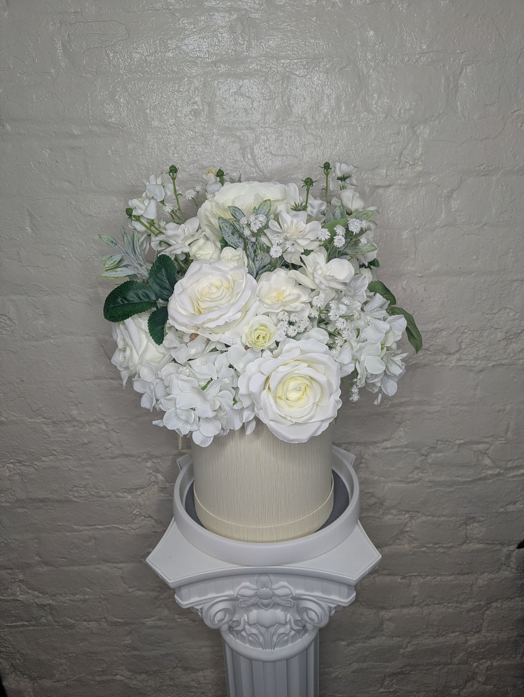 Cream and ivory hat box