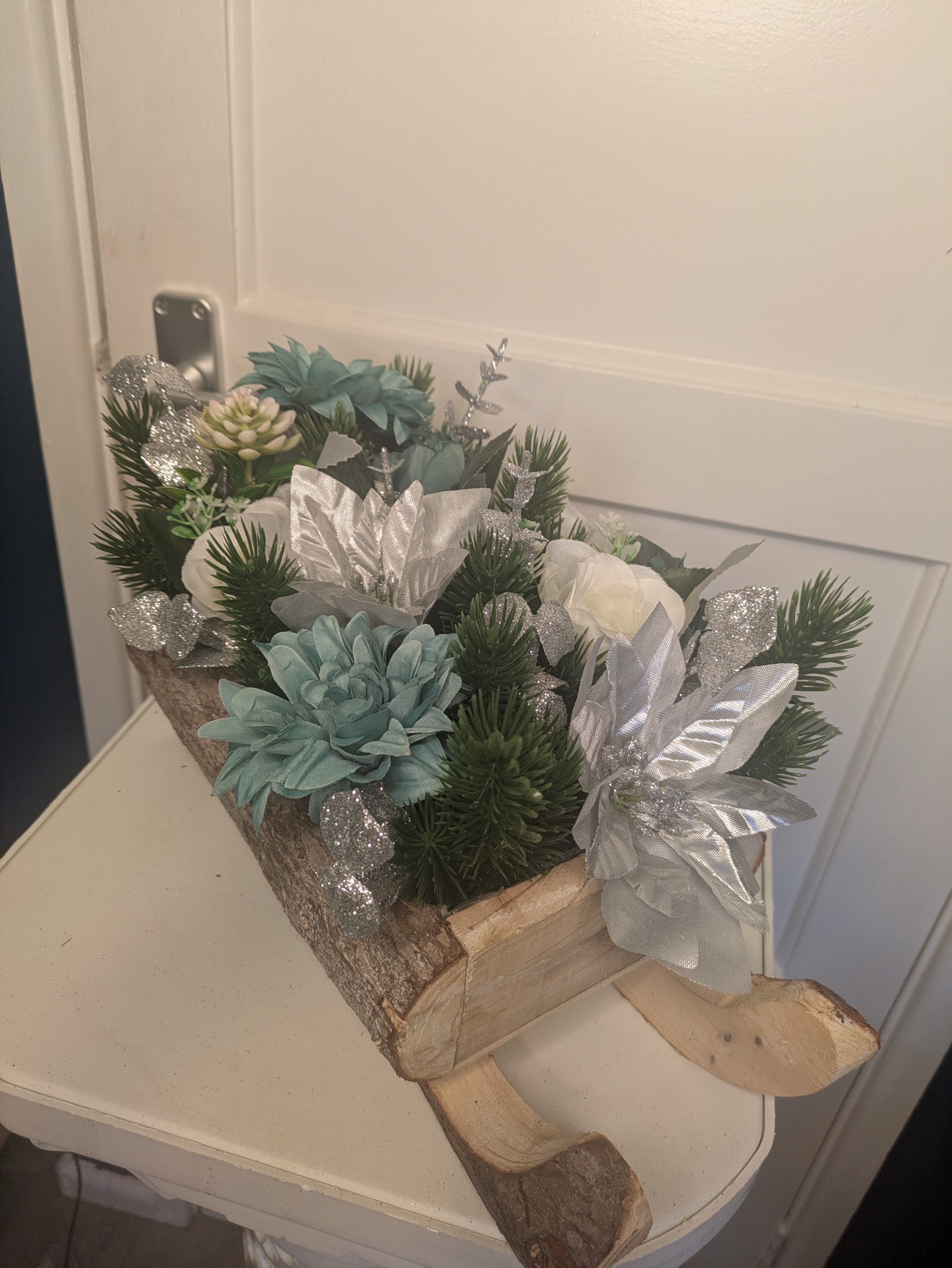 Blue and Silver Sledge Arrangement