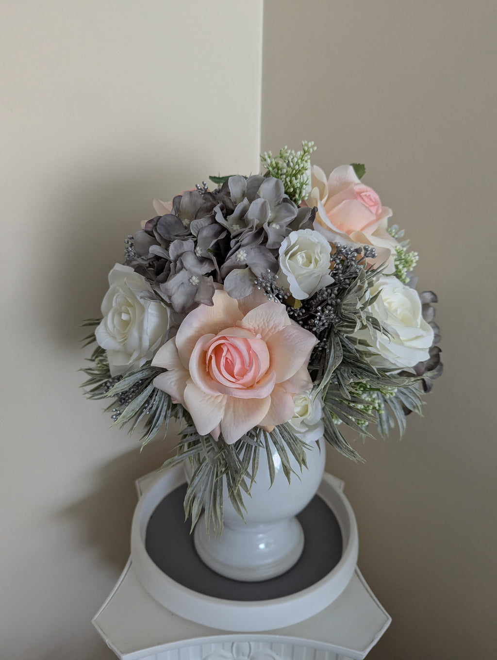 Peach & Grey Vase Display