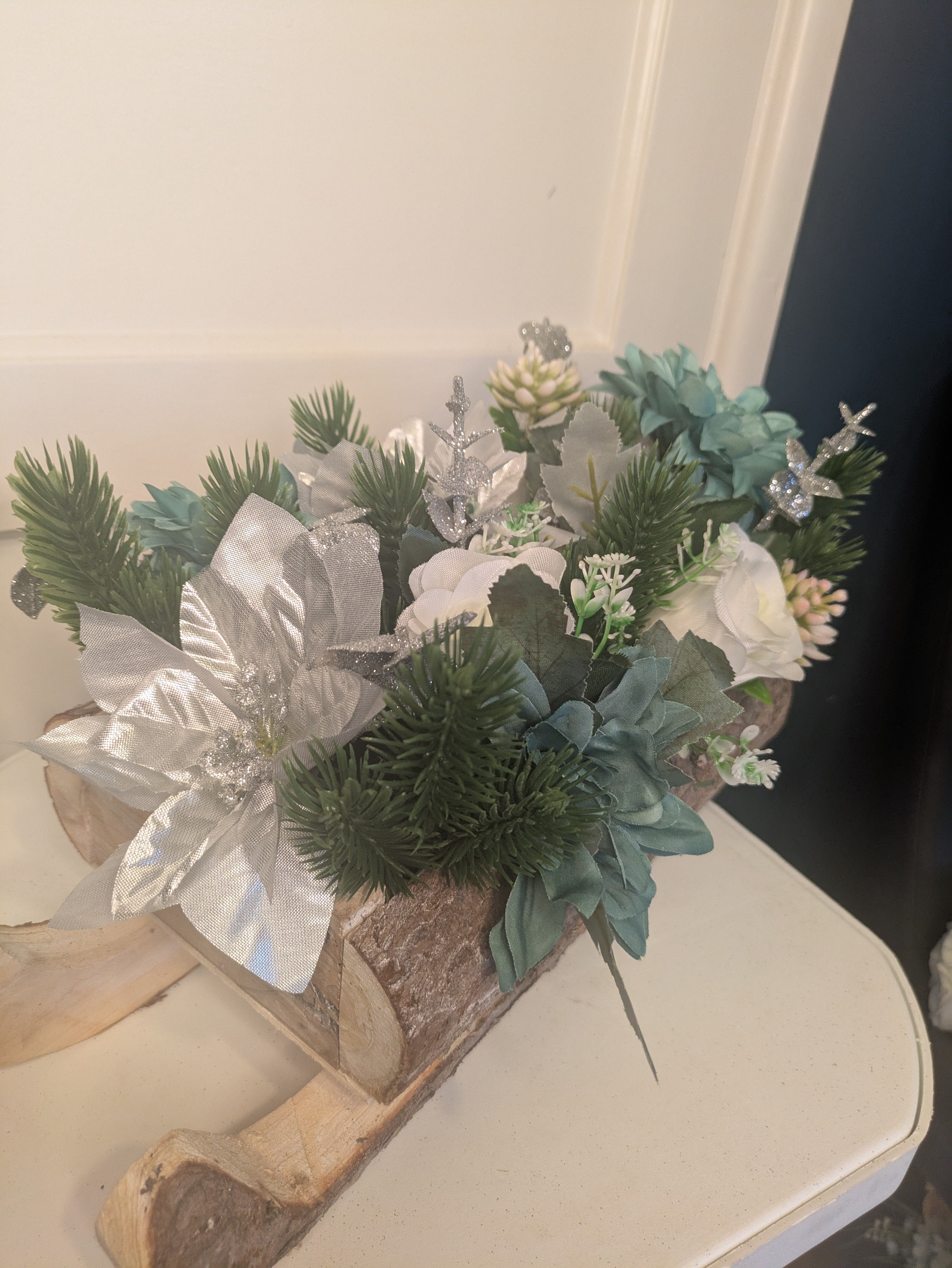 Blue and Silver Sledge Arrangement